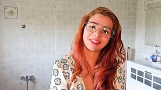 The guy licks the wet pussy of the red-haired beauty