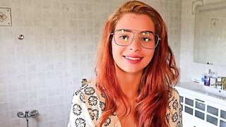 The guy licks the wet pussy of the red-haired beauty