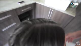 The guy finished on the ass of a sexy Latina