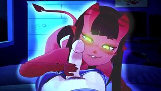 The witch animatedly fucks with a young guy with her pussy