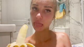 Monika Fox got her asshole filled with a banana, showcasing her daring side