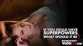 Aidra Fox’s interview and massage pounding BTS action