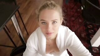 Accidental cum shot on step sister's tits, she loved it and responded with intense passion