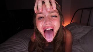 A guy gave me a gag, he destroyed my throat! Extreme blowjob dirt