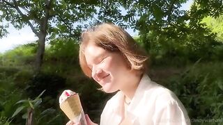 Don't lick the ice cream, suck my dick instead, a playful tease