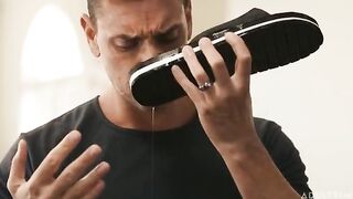 The woman knows how to make a beautiful blowjob and look at you soulfully