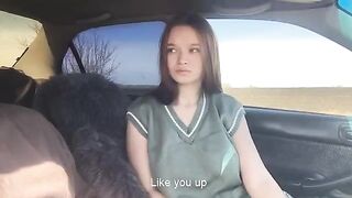 The guy played with the tongue of a cute girl