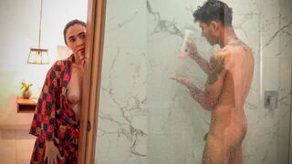 Hot stepmom Sara Black seduces stepson in the shower