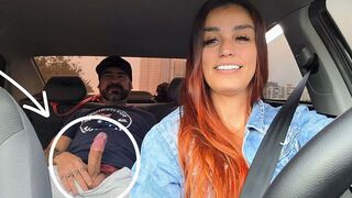 The girl had already noticed the forced stop sign of the Uber driver