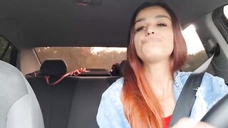 The girl had already noticed the forced stop sign of the Uber driver