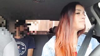 The girl had already noticed the forced stop sign of the Uber driver