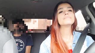 The girl had already noticed the forced stop sign of the Uber driver