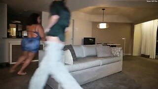 Girl with big tits likes to be squeezed and slapped in the ass