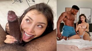 A girl is having fun on the bed with a guy, showcasing intense passion