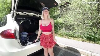 A game with a stick is called off when there’s a member nearby, featuring hot blonde action