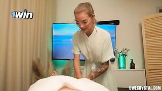 A sexy massage session unfolds with all the erotic rules in place