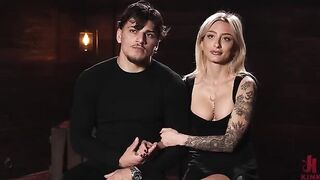 The guy tied a sexy blonde and brought her to orgasm