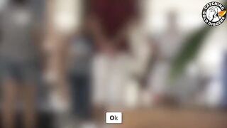 The girl is having unscripted sex with a guy who catches her in the act