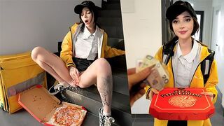 I came for the pizza, but the girl came with a squirt