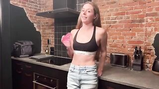 The beauty got a well-deserved reward for her work in the form of passionate kisses