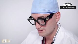 A medical exam turns into a passionate threesome sex session in the hospital