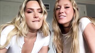 Two girls share the same guy’s dick in an intense threesome