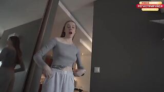 A beautiful blonde has a hot sex with her young neighbor in POV style