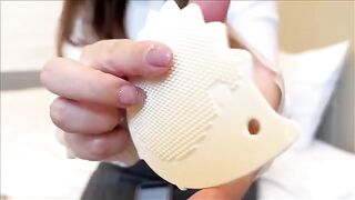 A Japanese woman masturbates her huge nipples until she reaches a powerful climax
