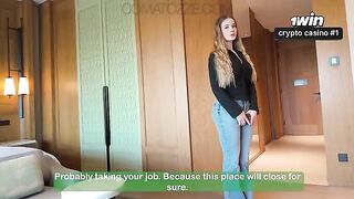 The hotel manager called the girl to his room for a special service