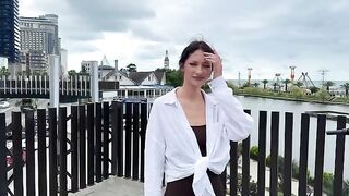 A signal of distress from a beautiful young woman at the Bikini Atoll