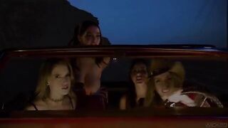 The guy forced the brunette to do whatever he wanted, and she blushed