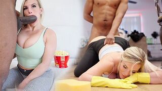 A black guy fucked her pussy and made her squirt, his cum too