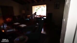Our grandparents are at the cottage, so we have a blast in the bedroom