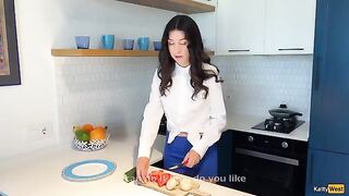 Babe Katty West gets fucked on the kitchen table hard