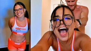 A Hooters waitress gets fucked hard after her shift