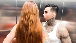 I met my hot neighbor in the elevator and she gave me milk