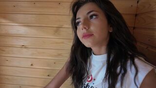 A beautiful Turkish girl is ready to get intimate and undress in the sauna