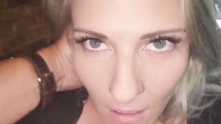 A blonde beauty jumps on a dick as if racing for sperm