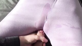 I slide my thumb over my wet clitoris in a role play scene