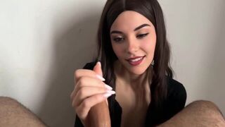 A girl rewards her boyfriend with her hand for the sake of pleasure