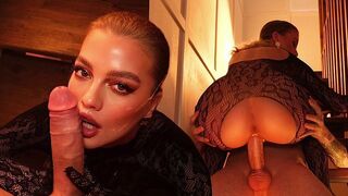 You can put it in your mouth, and there's a net on top - A busty teen gets fucked hard