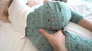 The stepsister has a sexual dream about her stepbrother and fucks him in her panties