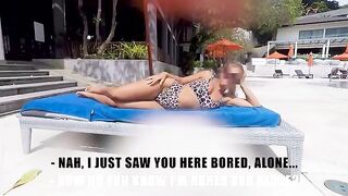 Pick-up at the pool, sex in her apartment with a busty girl