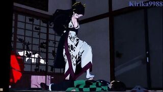 Tanjiro Kamado fucked deep in a Japanese room by Daki