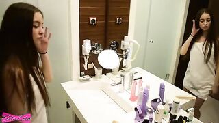 A cute teen is getting fucked in the shower and on the bed