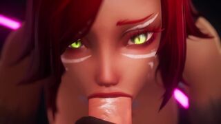 Taron has sex with Captain Mavel in an animated, uncensored scene