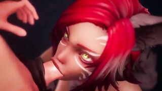 Taron has sex with Captain Mavel in an animated, uncensored scene