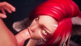 Taron has sex with Captain Mavel in an animated, uncensored scene