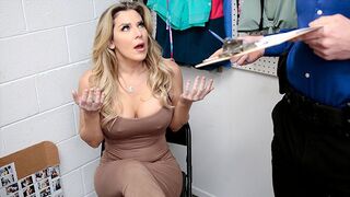 A gorgeous MILF, Kayla Paige, got caught for stealing and had to undress